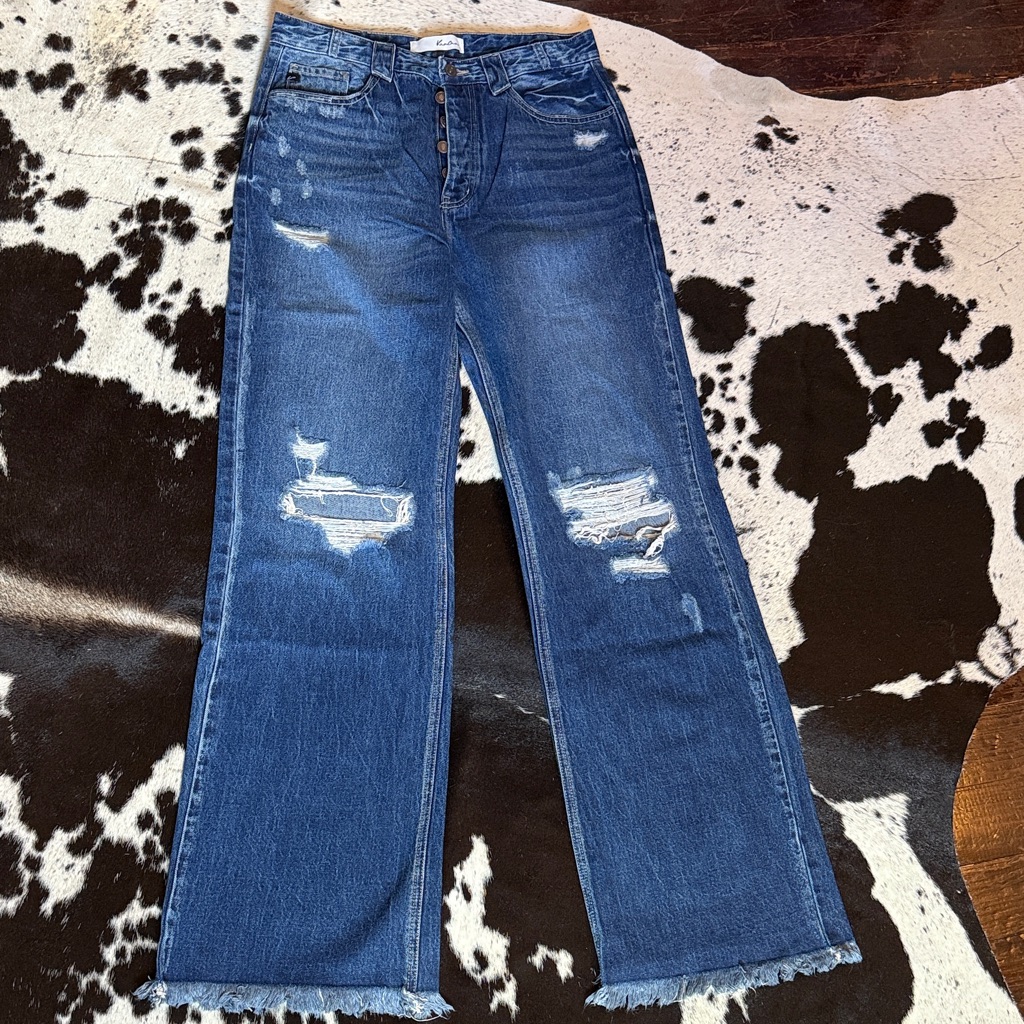 Kancan Wide Leg Distressed Jeans Size 9/28